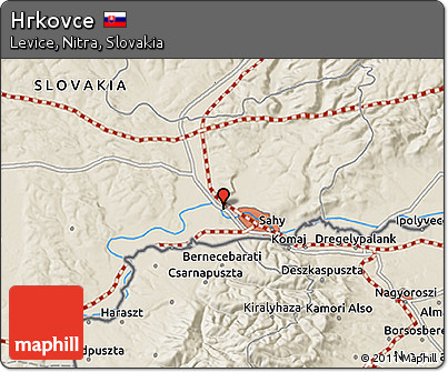 Shaded Relief 3D Map of Hrkovce