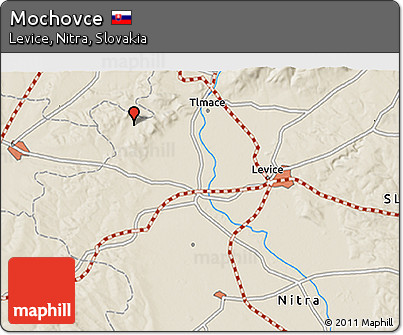 Shaded Relief 3D Map of Mochovce
