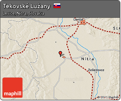Shaded Relief 3D Map of Tekovské Lužany