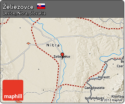 Shaded Relief 3D Map of Želiezovce