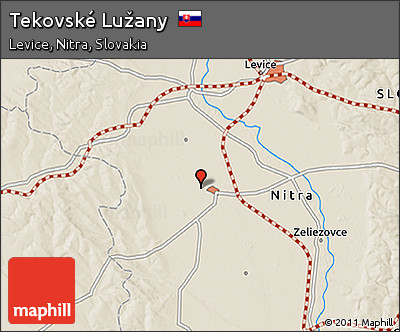 Shaded Relief 3D Map of Tekovské Lužany
