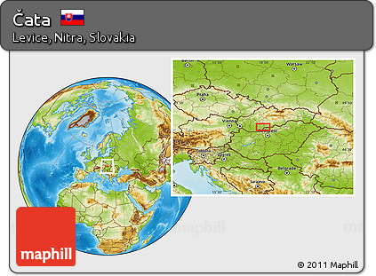 Physical Location Map of Čata