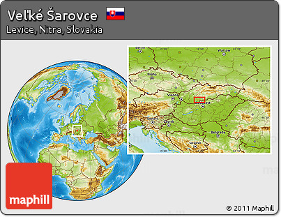 Physical Location Map of Veľké Šarovce