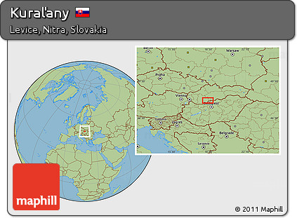 Savanna Style Location Map of Kuraľany