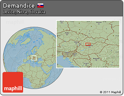 Savanna Style Location Map of Demandice, hill shading
