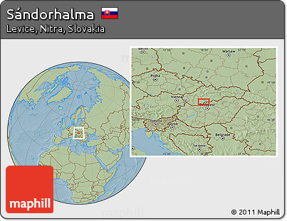 Savanna Style Location Map of Sándorhalma, hill shading