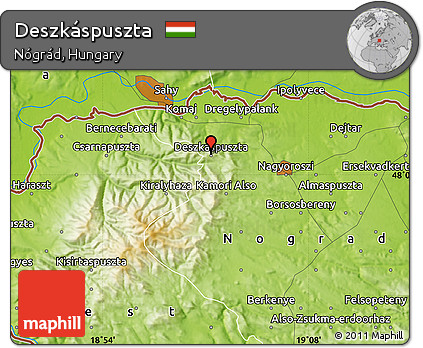 Physical Map of Deszkáspuszta