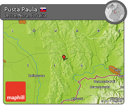 Physical Map of Pusta Paula
