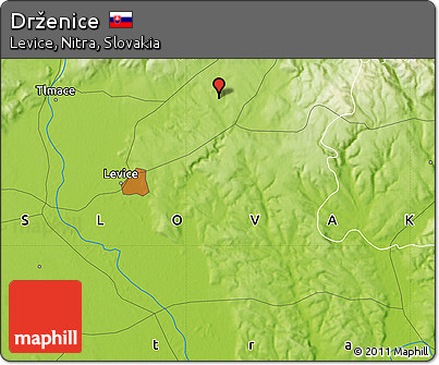 Physical Map of Drženice