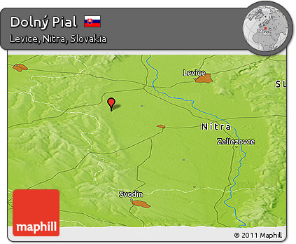 Physical Panoramic Map of Dolný Pial