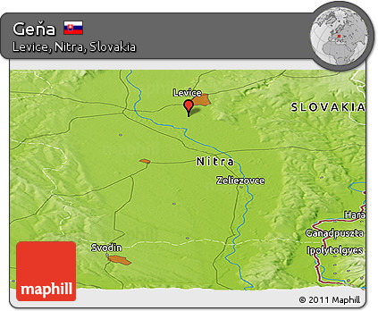 Physical Panoramic Map of Geňa