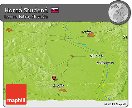 Physical Panoramic Map of Horná Studená