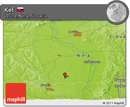 Physical Panoramic Map of Keť