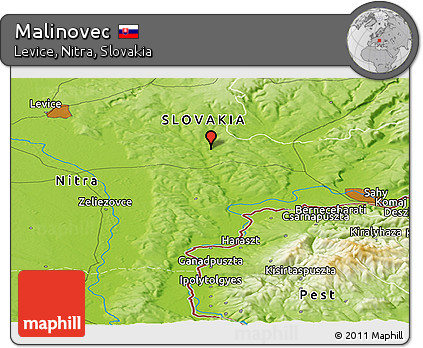 Physical Panoramic Map of Malinovec