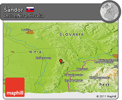 Physical Panoramic Map of Šándor