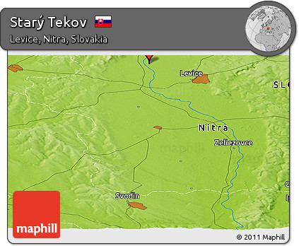 Physical Panoramic Map of Starý Tekov
