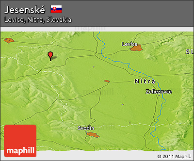 Physical Panoramic Map of Jesenské