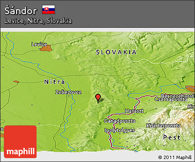 Physical Panoramic Map of Šándor
