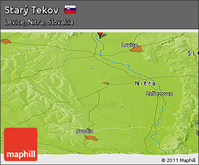 Physical Panoramic Map of Starý Tekov