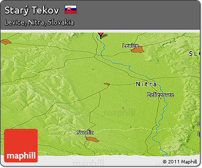 Physical Panoramic Map of Starý Tekov