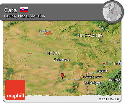 Satellite Panoramic Map of Čata