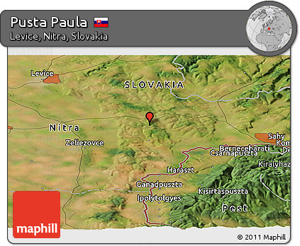 Satellite Panoramic Map of Pusta Paula