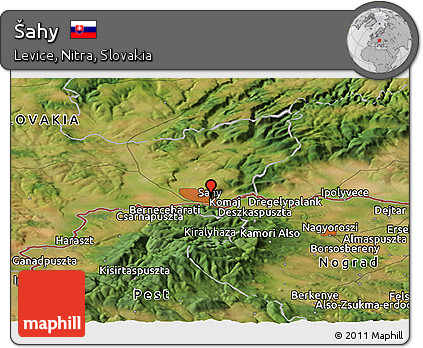 Satellite Panoramic Map of Šahy