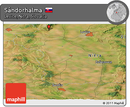 Satellite Panoramic Map of Sándorhalma