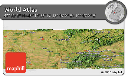 Satellite Panoramic Map of the Area around 48° 5' 50" N, 18° 46' 29" E