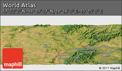 Satellite Panoramic Map of the Area around 48° 5' 50" N, 18° 46' 29" E