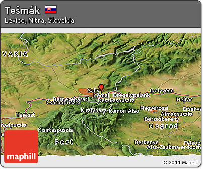 Satellite Panoramic Map of Tešmák
