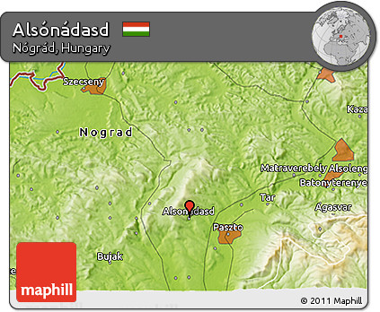 Physical 3D Map of Alsónádasd