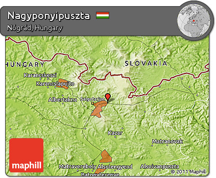 Physical 3D Map of Nagyponyipuszta
