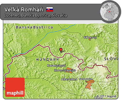 Physical 3D Map of Veľká Romháň