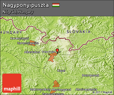 Physical 3D Map of Nagyponyipuszta