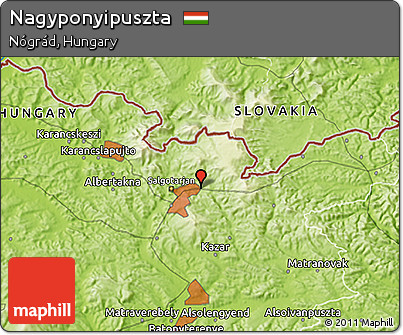 Physical 3D Map of Nagyponyipuszta