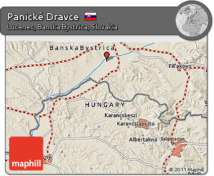 Shaded Relief 3D Map of Panické Dravce