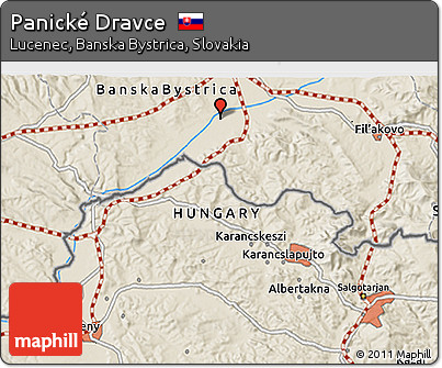 Shaded Relief 3D Map of Panické Dravce