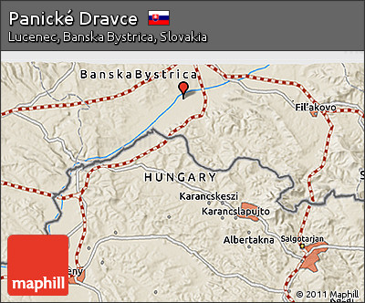 Shaded Relief 3D Map of Panické Dravce