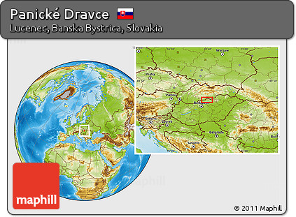 Physical Location Map of Panické Dravce