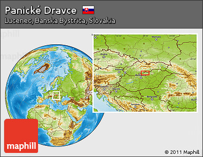 Physical Location Map of Panické Dravce