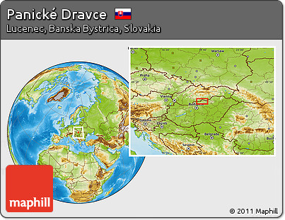 Physical Location Map of Panické Dravce