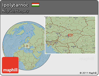 Savanna Style Location Map of Ipolytarnóc, hill shading