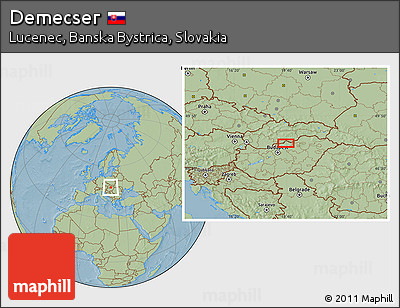 Savanna Style Location Map of Demecser, hill shading