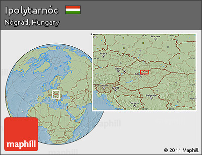 Savanna Style Location Map of Ipolytarnóc, hill shading
