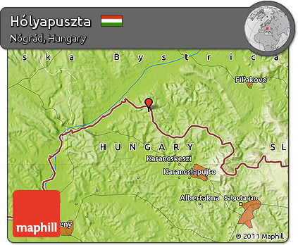 Physical Map of Hólyapuszta