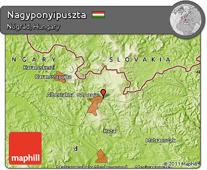 Physical Map of Nagyponyipuszta