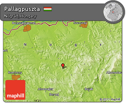 Physical Map of Pallagpuszta