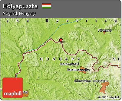 Physical Map of Hólyapuszta