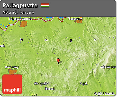 Physical Map of Pallagpuszta
